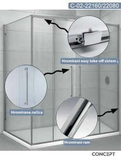 Tuš kabina 160x80cm Concept Devon-2