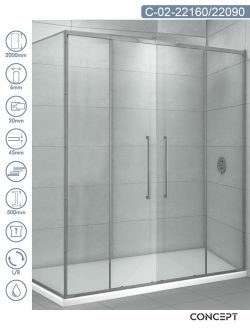 Tuš kabina 160x90cm Concept Devon