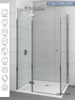 Tuš kabina C-02-3100/3090 100x90x1950cm Concept Fonte
