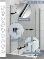 Tuš kabina C-02-3120/3080 120x80x1950cm Concept Fonte 1