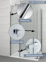 Tuš kabina C-02-3120/3090 120x20x1950cm Concept Fonte 1