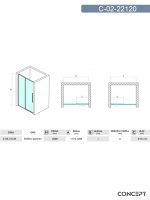 Tuš paravan C-02-22120 Concept 120x200cm-3