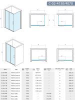 Tuš kabina C-02-4150/4070 150x70x195cm Concept Atlas 2