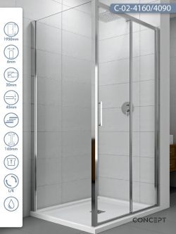 Tuš kabina C-02-4160/4090 160x90x195cm Concept Atlas