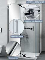 Tuš kabina C-02-5100M/5080 100x80x195cm Concept Titan sa ogledalom 1