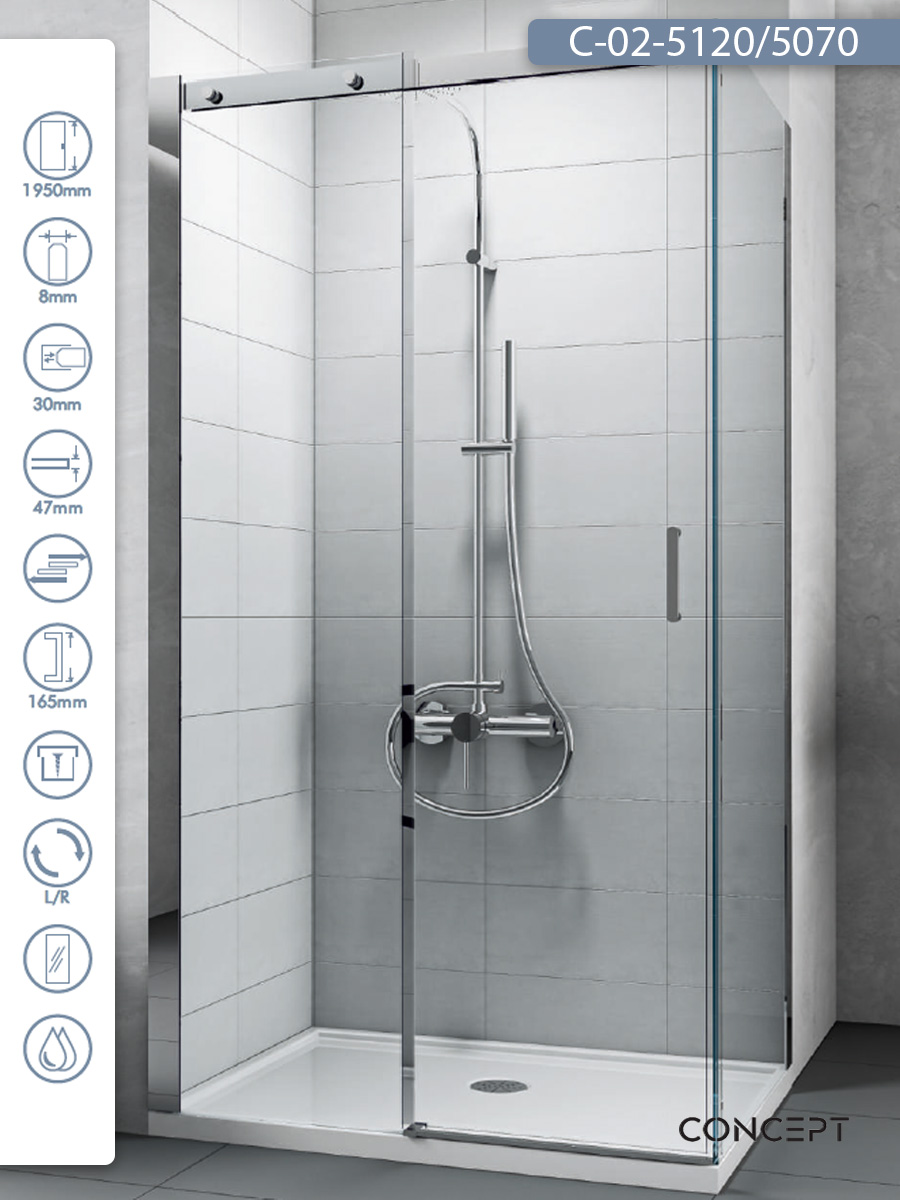 Tus-kabina-C-02-5120-5070-120x70x195cm-Concept-Titan Tuš kabina C-02-5120/5070 120x70x195cm Concept Titan
