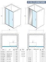 Tuš kabina C-02-5120M/5080 120x80x195cm Concept Titan sa ogledalom 3