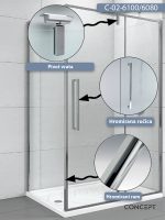 Tuš kabina C-02-6100/6090 100x90x200cm Concept Absolut sa pivot vratima 1