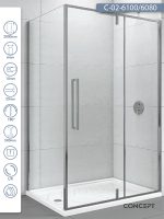 Tuš kabina C-02-6100/6090 100x90x200cm Concept Absolut sa pivot vratima