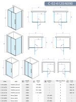 Tuš kabina C-02-6120/6090 120x90x200cm Concept Absolut sa pivot vratima 2