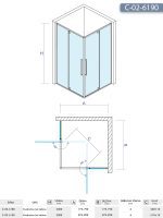 Tuš kabina C-02-6190 90x90x200cm Concept Absolut 2
