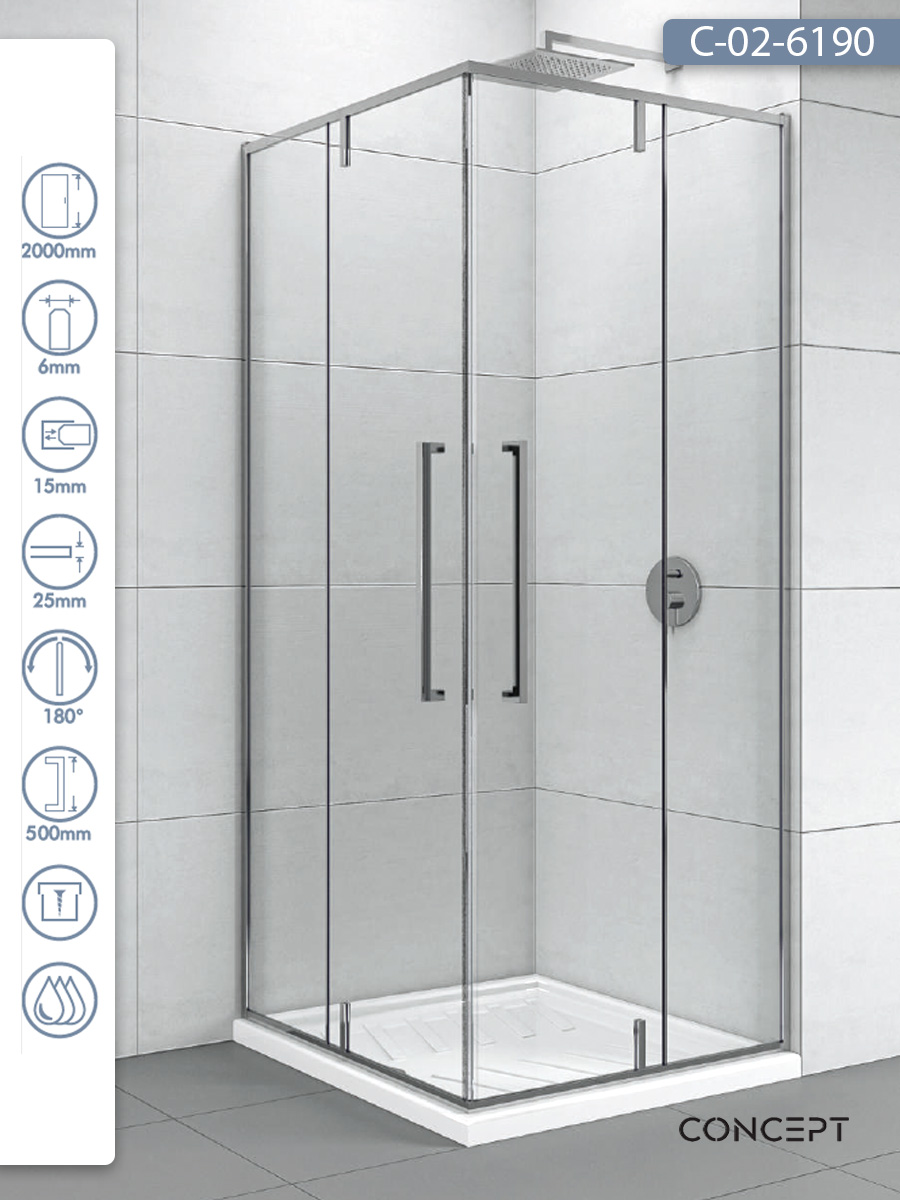 Tus-kabina-C-02-6190-90x90x200cm-Concept-Absolut Tuš kabina C-02-6190 90x90x200cm Concept Absolut