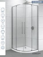 Tuš kabina C-02-6280 R80x200cm Concept Absolut sa pivot vratima