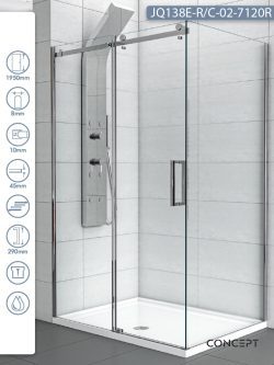 Tuš kabina 120x80cm Concept Neptun Reverzibilna