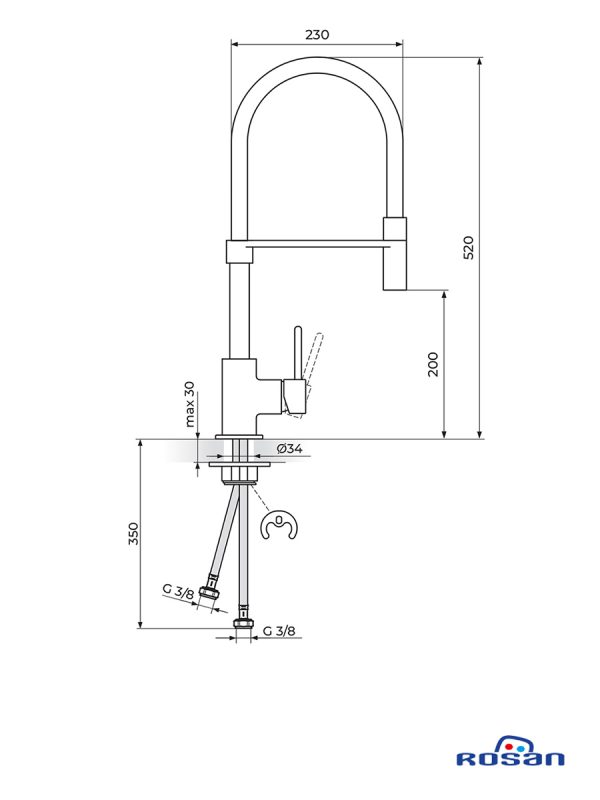 Baterija za sudoperu Zerro JZ38701 Rosan 1
