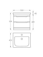 Lavabo sa ormarićem Pino Art Soft F 55cm 0850 - Slika 2