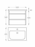 Lavabo sa ormarićem Pino Art Toledo-F-65cm