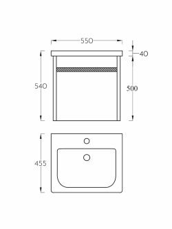 Lavabo sa ormarićem Pino Art Twist 55cm