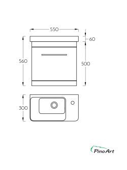 Lavabo sa ormarićem Pino Art Luxor-V-55cm-2