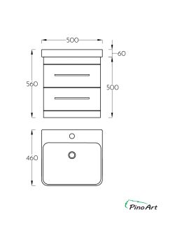 Lavabo sa ormarićem Pino Art Luxor-F-50cm-2