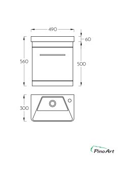 Lavabo sa ormarićem Pino Art Luxor-V-49cm-2