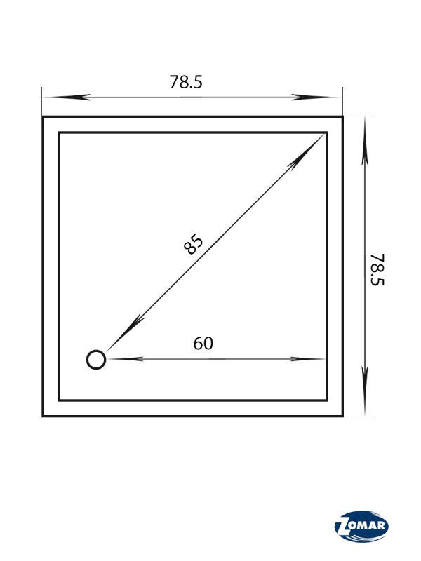 Tuš kada sa oplatom i postoljem 80x80x25 Nera Zomar 1