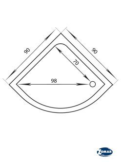 Tuš kada sa oplatom i postoljem 90x90x25 Linda Zomar 1