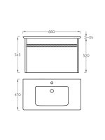Lavabo sa ormarićem Pino Art Sharp 88cm