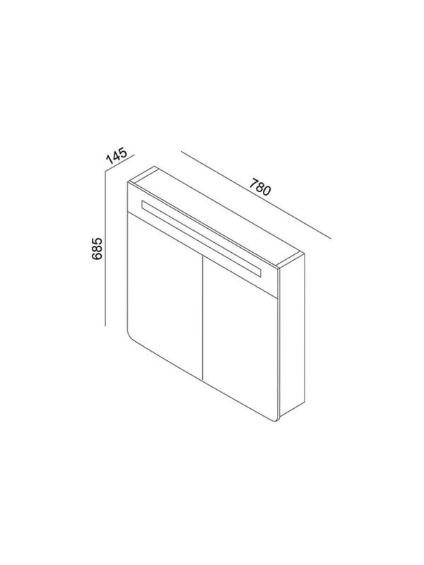 Ogledalo sa ormarićem Lineart Wing 78cm