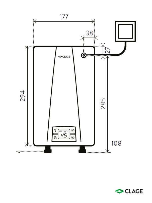 Protočni bojler za-kuhinju-kupatilo CEX 11-13kW Clage 2
