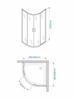 Tuš kabina R90x195cm braon staklo-pruge 6012-3