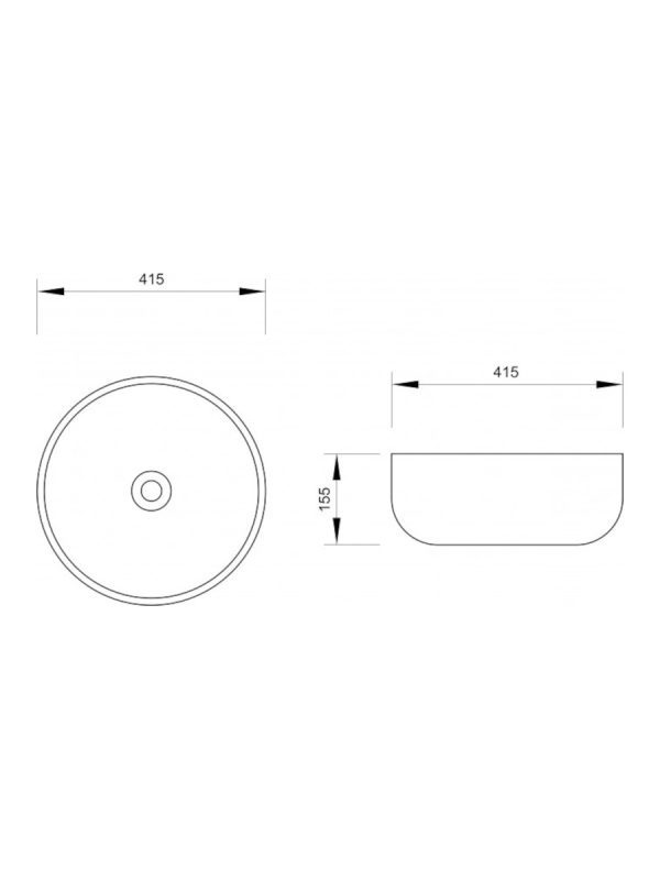 Nadgradni lavabo mat bež 41,5cm Minotti - Slika 3