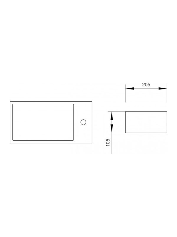 Nadgradni lavabo 40,5x20,5cm Minotti levi - Slika 3
