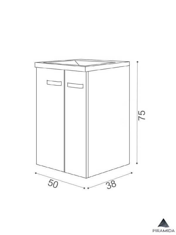 Lavabo sa ormarićem Euridika-L 50cm Piramida-2