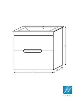 Lavabo sa ormarićem 72cm Dallas Linni-2