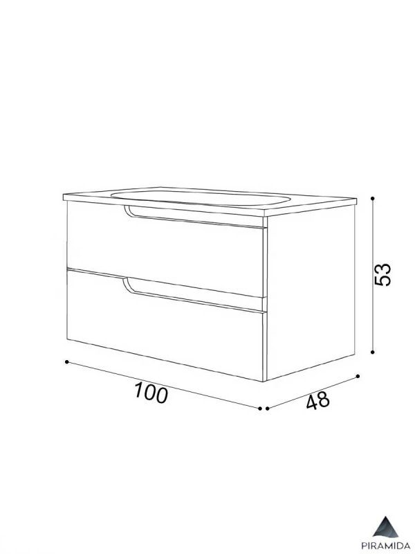 Lavabo sa ormaricem Euridika 100cm Piramida-3