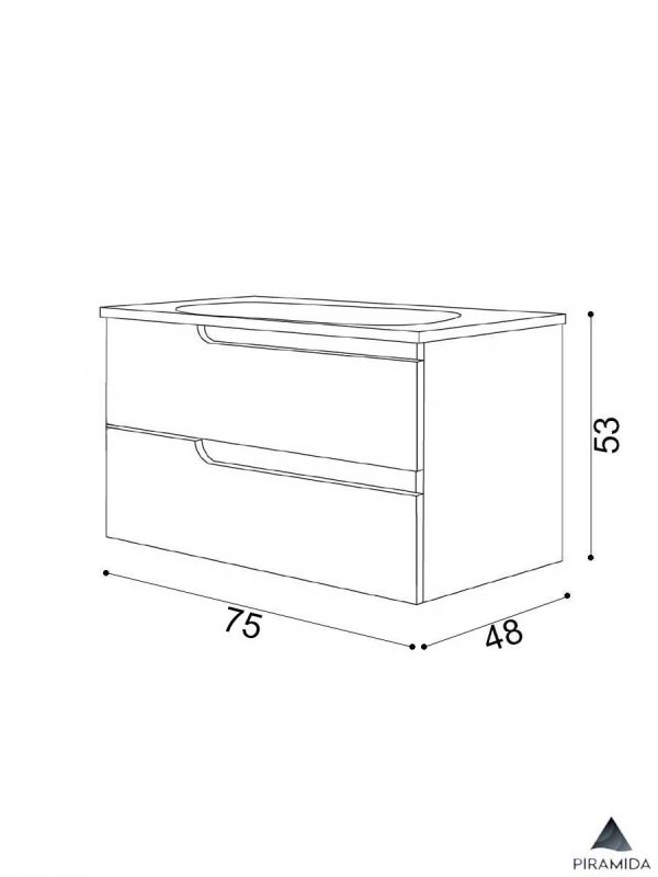 Lavabo sa ormarićem Euridika 75cm Piramida-3