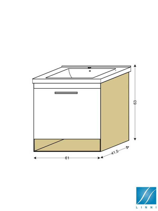 Lavabo sa ormarićem 61cm Paris Linni-2