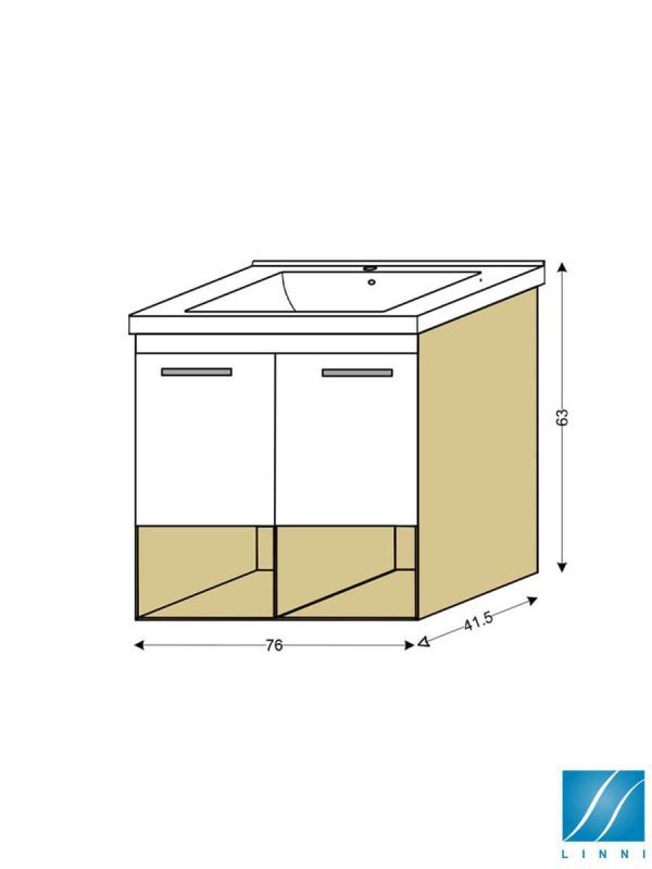 Lavabo sa ormarićem 76cm Paris Linni-2