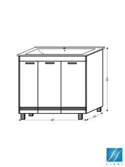 Lavabo sa ormarićem 87cm Sydney Linni -2