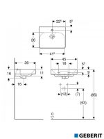 Nadgradni lavabo za ormarić 45cm Smyle Square