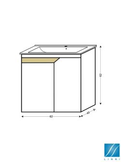 Lavabo sa ormarićem 62cm Tokio-beige Linni-2