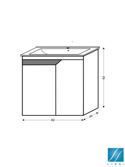 Lavabo sa ormarićem 62cm Tokio-grey Linni-2