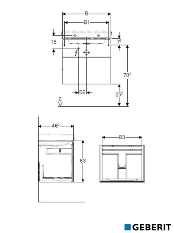 Lavabo sa ormarićem 60cm Xeno2 Geberit -2