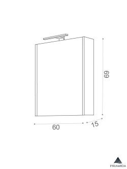 Ormarić sa ogledalom Akva-Late 60cm Piramida-2
