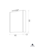 Ormarić sa ogledalom Akva-H 60cm Piramida-2