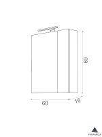 Ormarić sa ogledalom Akva 60cm Piramida-2