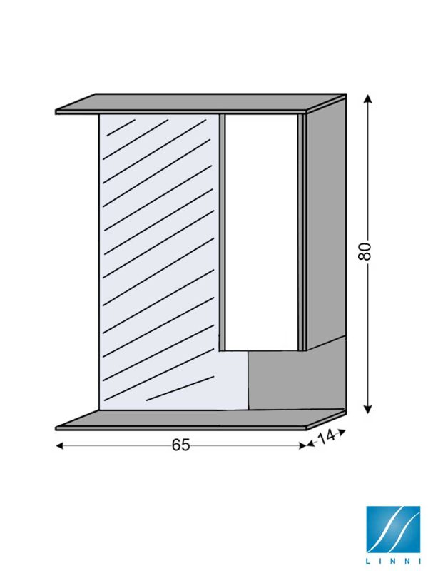 Ogledalo sa ormarićem 65cm Athena Linni