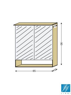 Ogledalo sa ormarićem 65cm Paris Linni-2