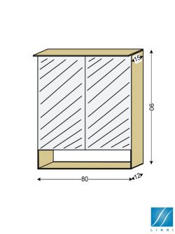 Ogledalo sa ormarićem 80cm Paris Linni-2